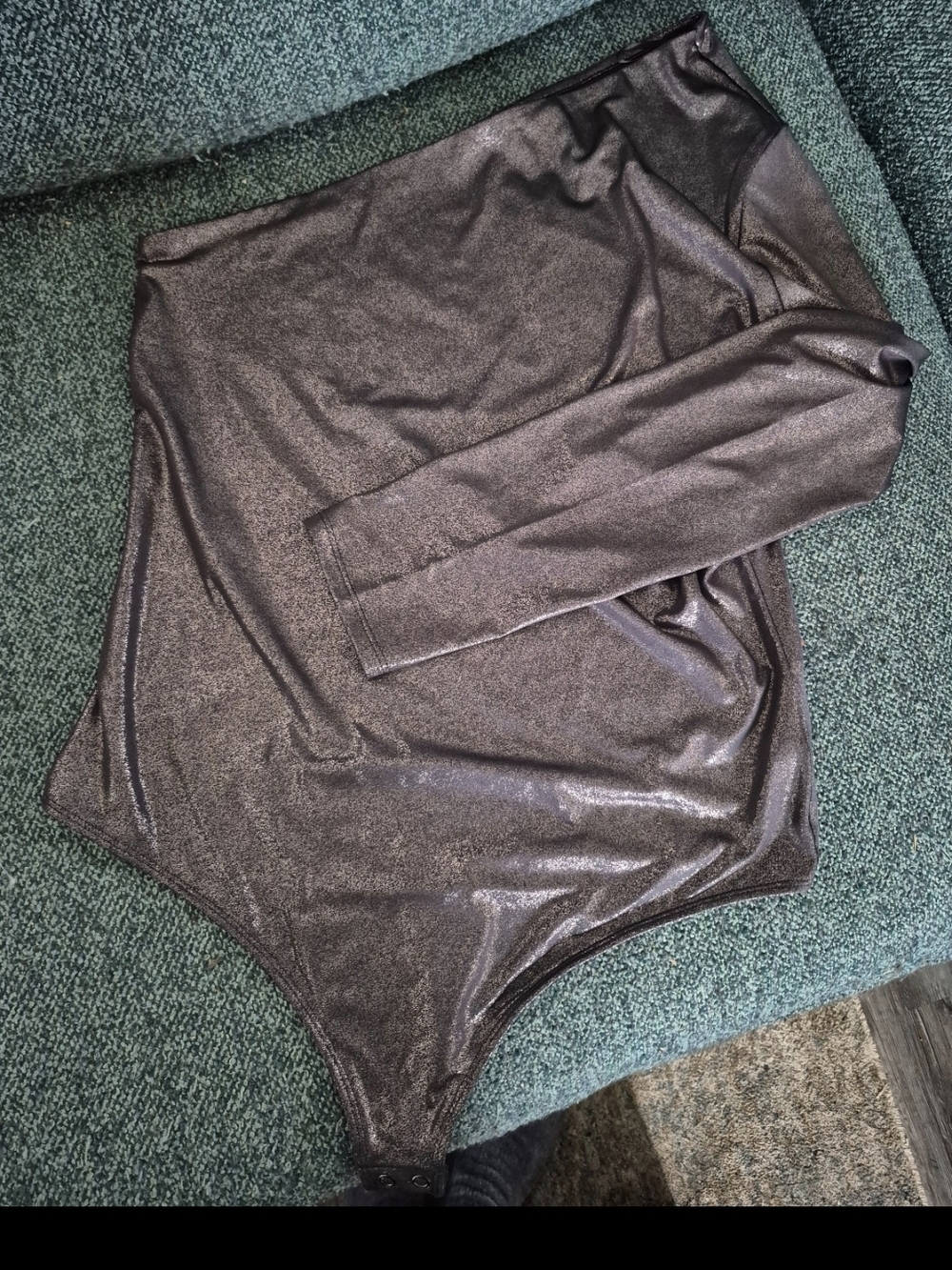 Shimmery Metallic One-Shoulder Bodysuit